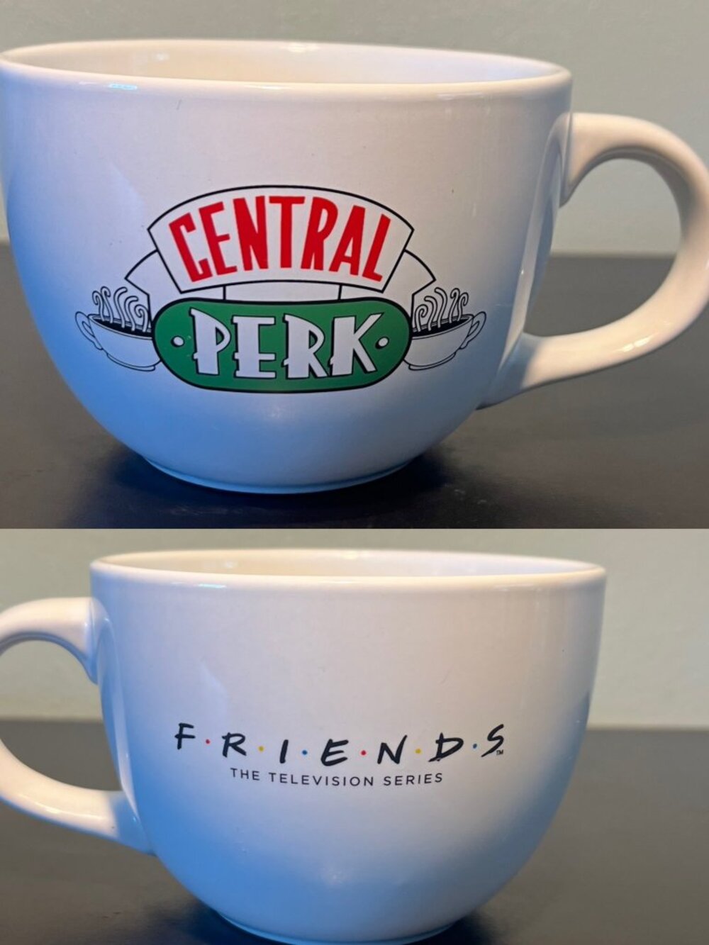 Friends TV Show Central Perk Oversized Coffee Mug Soup Bowl 22oz White Sitcom XL